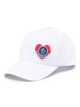 Moncler бейсболка с нашивкой, белый