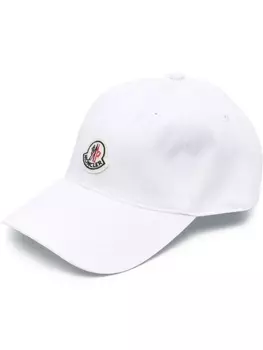 Moncler бейсболка с нашивкой-логотипом, белый