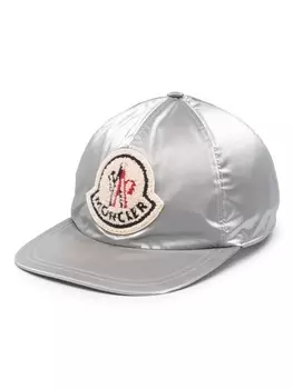 Moncler бейсболка с нашивкой-логотипом, серый