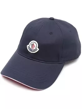 Moncler бейсболка с нашивкой-логотипом, синий