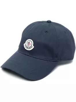 Moncler бейсболка с нашивкой-логотипом, синий