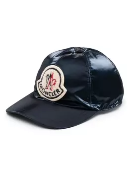 Moncler бейсболка с нашивкой-логотипом, синий