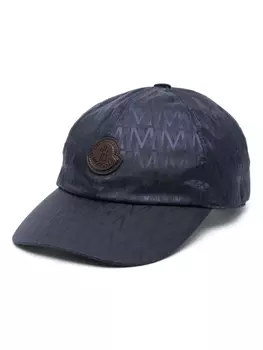 Moncler бейсболка с жаккардовым логотипом, синий