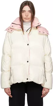 Moncler Бело-розовый пуховик Parana