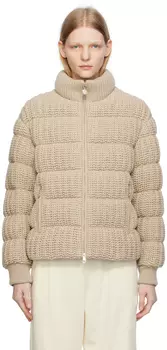 Moncler Бежевый пуховик Leiothrix