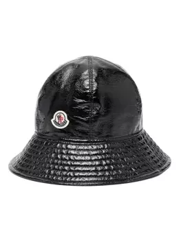 Moncler блестящая панама с нашивкой-логотипом, черный