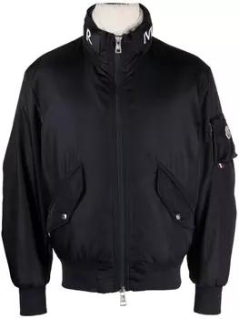 Moncler бомбер с логотипом, синий