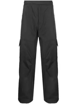 Moncler брюки карго с нашивкой-логотипом, черный