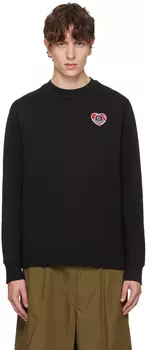 Moncler Черный свитшот с вышивкой