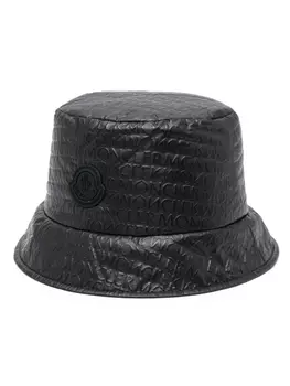 Moncler дутая панама с логотипом, черный