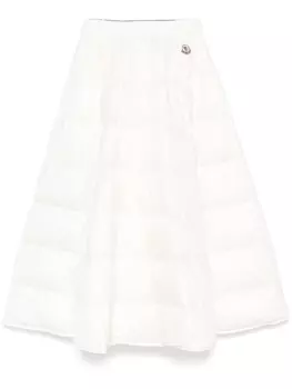 Moncler дутая юбка миди, белый