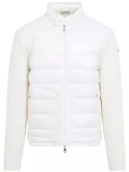 Moncler дутый кардиган на молнии, белый