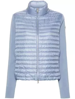 Moncler дутый кардиган на молнии, синий