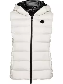 Moncler дутый жилет Aliterse с капюшоном, белый