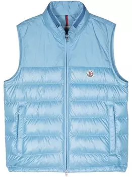 Moncler дутый жилет Cerces с потайным капюшоном, синий