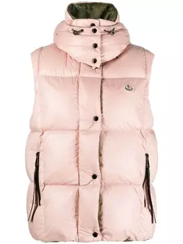 Moncler дутый жилет Luzule с нашивкой-логотипом, розовый