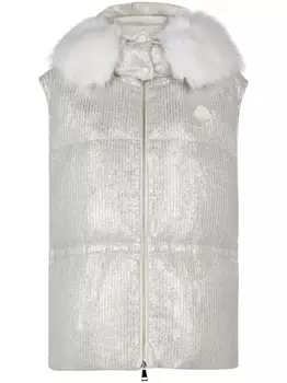 Moncler дутый жилет Mergule с логотипом, серый