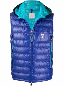 Moncler дутый жилет Ragot с нашивкой-логотипом, синий