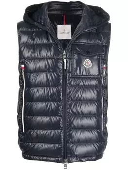 Moncler дутый жилет Ragot с нашивкой-логотипом, синий