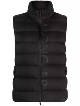 Moncler дутый жилет с логотипом, черный