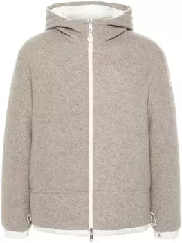 Moncler двусторонний пуховик с капюшоном, нейтральный цвет