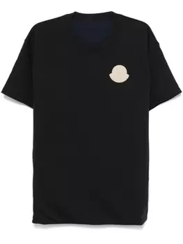Moncler двусторонняя футболка с логотипом, черный