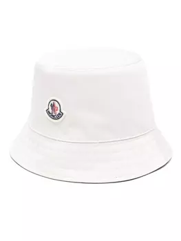 Moncler двусторонняя панама с нашивкой-логотипом, нейтральный цвет