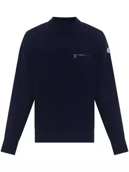 Moncler джемпер с аппликацией логотипа, синий