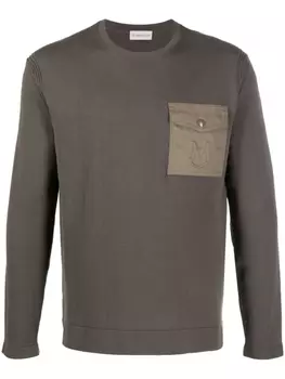 Moncler джемпер с карманом, зеленый