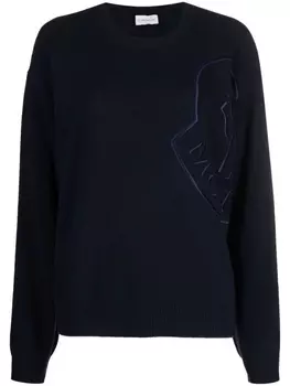 Moncler джемпер с нашивкой-логотипом, синий