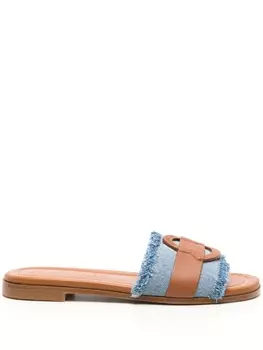 Moncler джинсовые шлепанцы Bell, синий