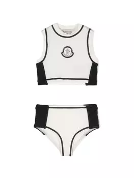 Moncler Enfant бикини с логотипом, белый