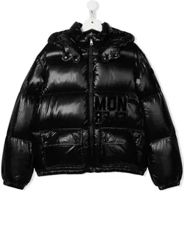 Moncler Enfant бомбер с логотипом, черный
