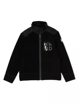 Moncler Enfant бомбер с логотипом, черный