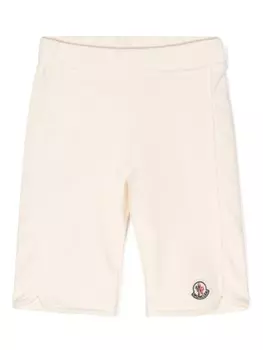 Moncler Enfant брюки с нашивкой-логотипом, нейтральный цвет