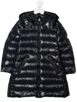 Moncler Enfant длинный пуховик, синий