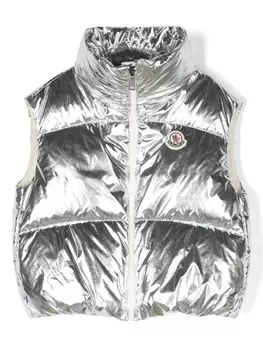 Moncler Enfant дутый жилет Blavet, серебристый