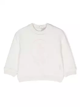 Moncler Enfant джемпер с вышитым логотипом, белый