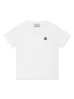 Moncler Enfant футболка из хлопка с нашивкой-логотипом, белый
