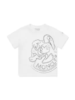 Moncler Enfant футболка с графическим принтом, белый