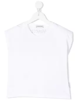 Moncler Enfant футболка с логотипом, белый