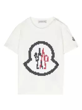 Moncler Enfant футболка с логотипом, белый