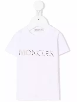 Moncler Enfant футболка с логотипом, белый
