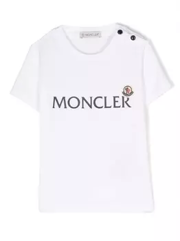 Moncler Enfant футболка с логотипом, белый