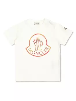 Moncler Enfant футболка с логотипом, белый