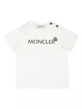 Moncler Enfant футболка с логотипом, белый