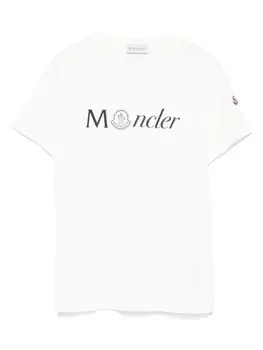 Moncler Enfant футболка с логотипом, белый