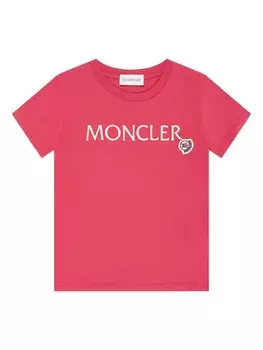 Moncler Enfant футболка с логотипом, красный