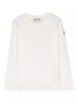 Moncler Enfant футболка с логотипом, нейтральный цвет