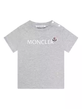 Moncler Enfant футболка с логотипом, серый